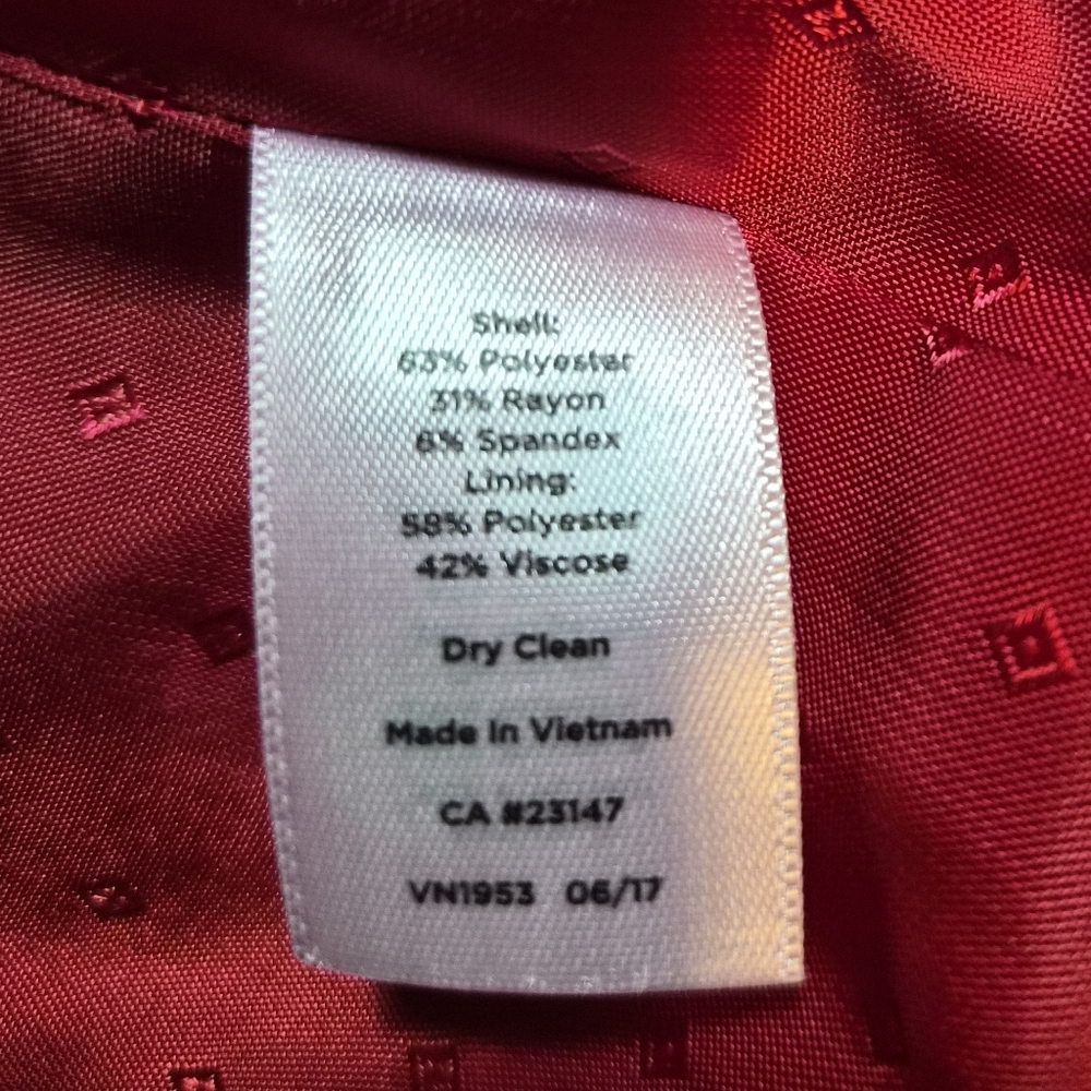 ​Talbots Red Power Suit Set - Fabric Woven in Italy 14P - Picture 3 of 16